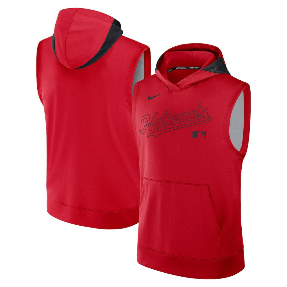 Washington Nationals Authentic Collection Dri-FIT Sleeveless Hoodie - Red | Nike