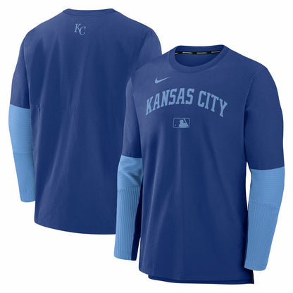 Kansas City Royals Authentic Collection Player Dri-FIT Lightweight Pullover  - Royal/Light Blue | Nike