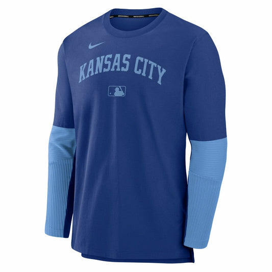 Kansas City Royals Authentic Collection Player Dri-FIT Lightweight Pullover  - Royal/Light Blue | Nike