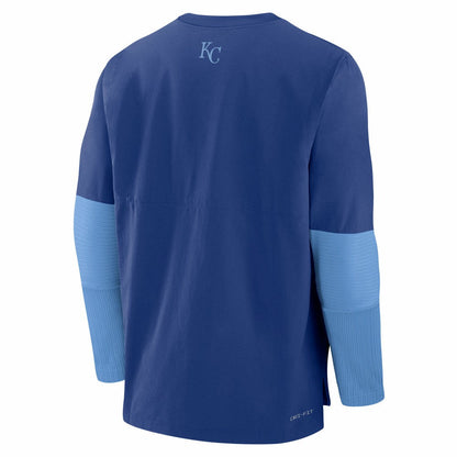Kansas City Royals Authentic Collection Player Dri-FIT Lightweight Pullover  - Royal/Light Blue | Nike