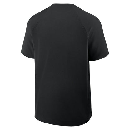 Miami Marlins Authentic Collection Raglan Short Sleeve Windshirt - Black | Nike
