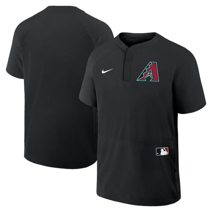 Arizona Diamondbacks Authentic Collection Raglan Short Sleeve Windshirt - Black | Nike