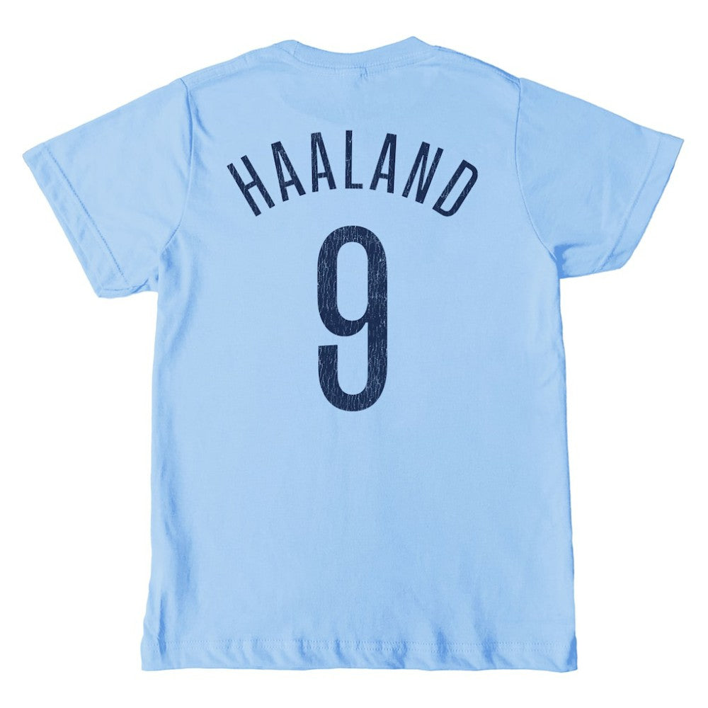 Erling Haaland Manchester City 1863FC Youth Player T-Shirt - Sky Blue outlet