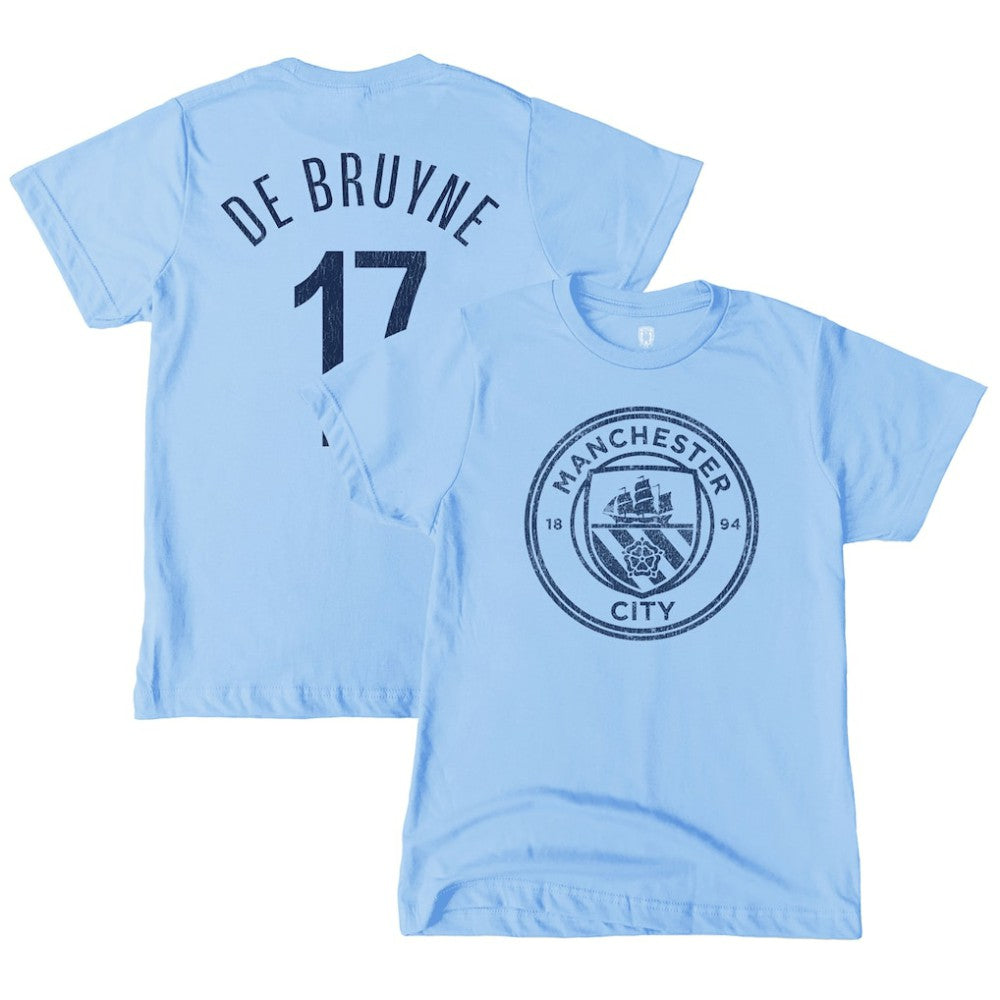 Kevin De Bruyne Manchester City 1863FC Youth Player T-Shirt - Sky Blue for sale