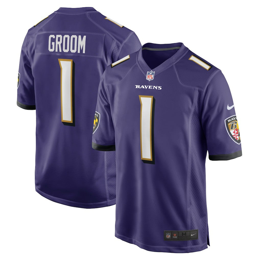 Number 1 Groom Baltimore Ravens Game Jersey - Purple | Nike for sale