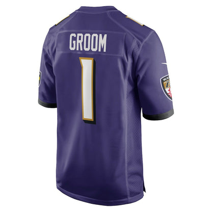 Number 1 Groom Baltimore Ravens Game Jersey - Purple | Nike for sale