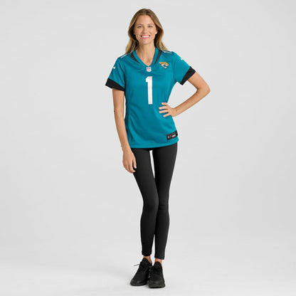 Number 1 Bride Jacksonville Jaguars Women's Game Jersey - Teal | Nike sale