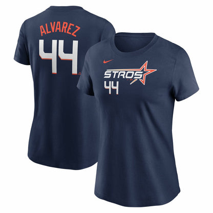 Yordan Alvarez Houston Astros Women's 2025 City Connect Fuse Name & Number T-Shirt - Navy | Nike