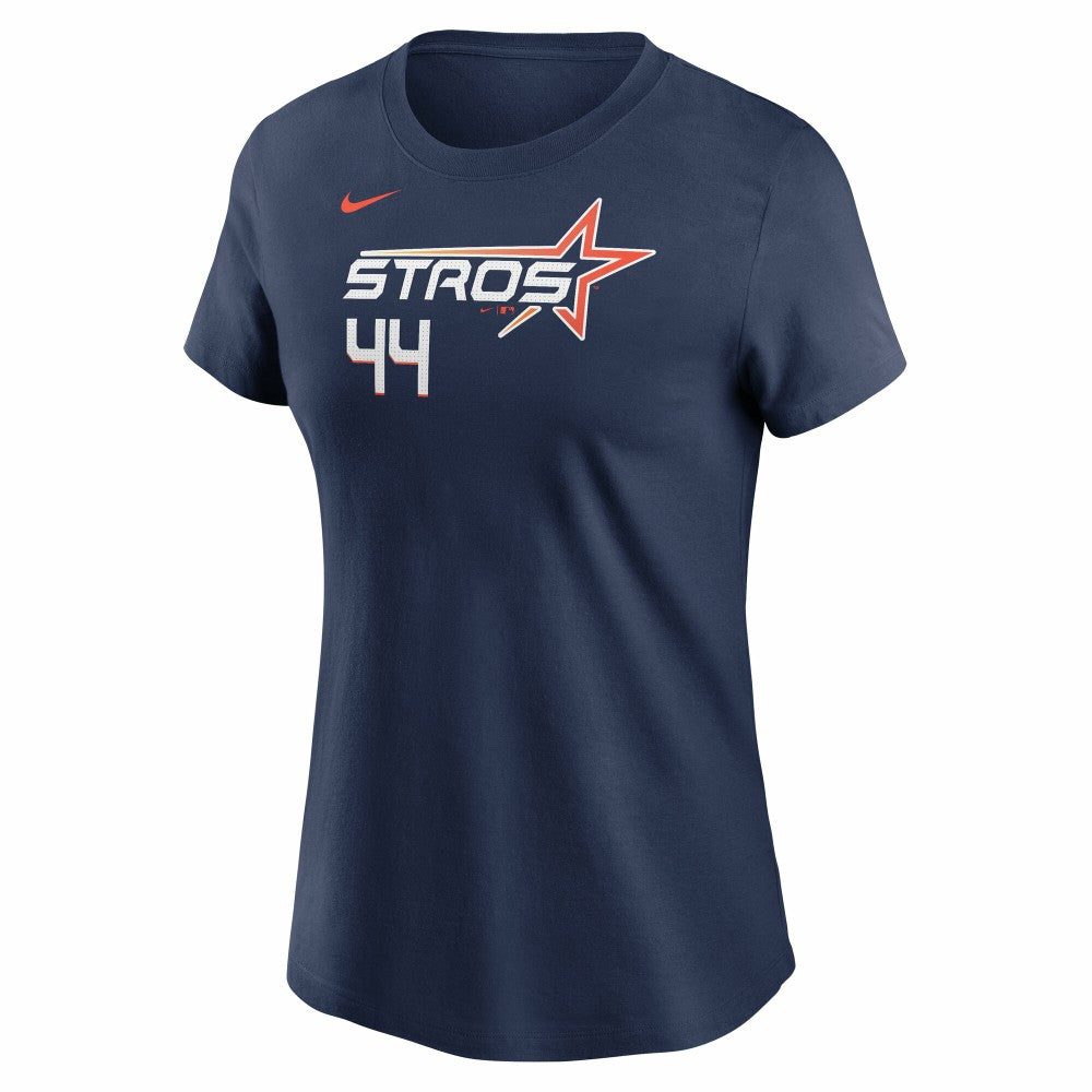 Yordan Alvarez Houston Astros Women's 2025 City Connect Fuse Name & Number T-Shirt - Navy | Nike