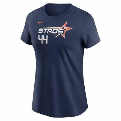 Yordan Alvarez Houston Astros Women's 2025 City Connect Fuse Name & Number T-Shirt - Navy | Nike
