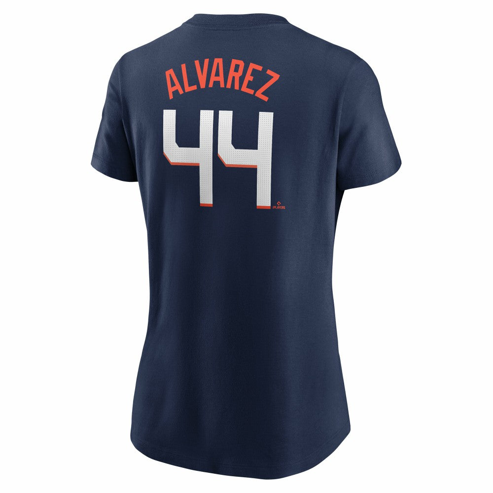 Yordan Alvarez Houston Astros Women's 2025 City Connect Fuse Name & Number T-Shirt - Navy | Nike