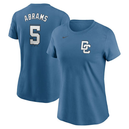 CJ Abrams Washington Nationals Women's 2025 City Connect Fuse Name & Number T-Shirt - Blue | Nike