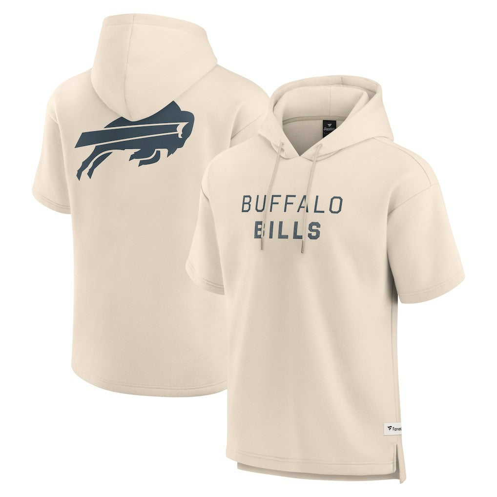 Buffalo Bills Elements Future Ground Lettering Short Sleeve Pullover Hoodie - Cream cheap