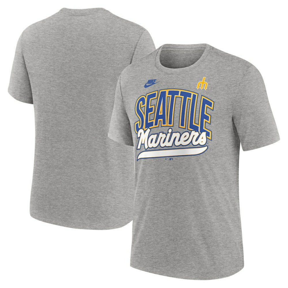 Seattle Mariners Cooperstown Collection Retro Tri-Blend T-Shirt - Heather Gray | Nike