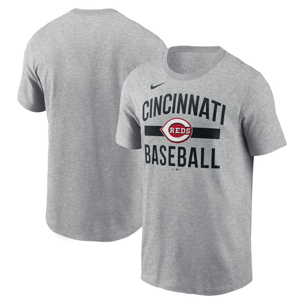 Cincinnati Reds  Arched T-Shirt - Heather Gray | Nike
