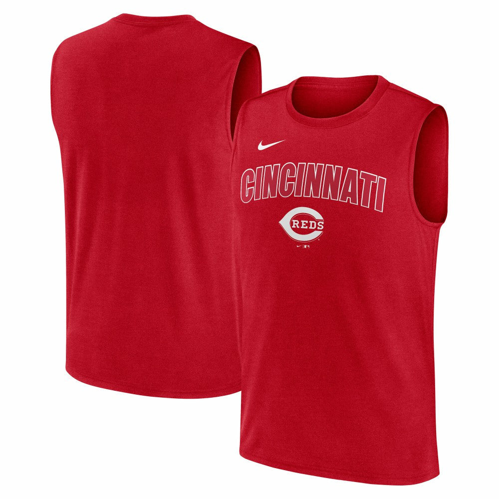 Cincinnati Reds Knockout Dri-FIT Muscle Tank Top - Red | Nike