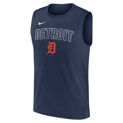Detroit Tigers Knockout Dri-FIT Muscle Tank Top - Navy | Nike