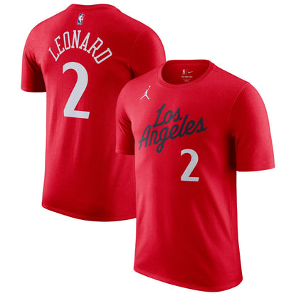 Kawhi Leonard LA Clippers Jordan Brand Statement Edition Name & Number T-Shirt - Red on sale