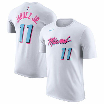 Jaime Jaquez Jr. Miami Heat 2024/25 City Edition Vice Name & Number T-Shirt - White | Nike cheap