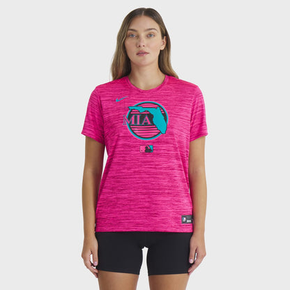 Miami Marlins Women's 2025 City Connect Authentic Collection Velocity Dri-FIT T-Shirt - Pink | Nike