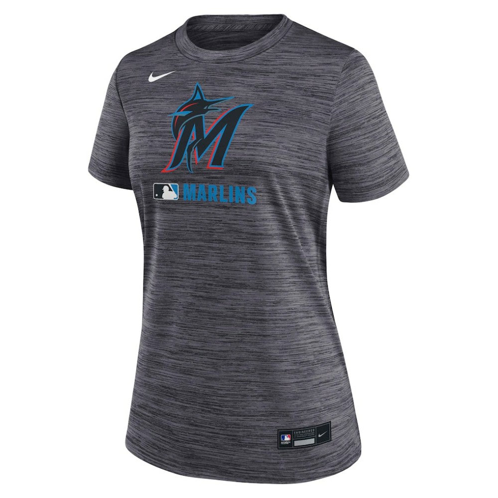 Miami Marlins Women's Authentic Collection Velocity Dri-FIT T-Shirt - Black | Nike