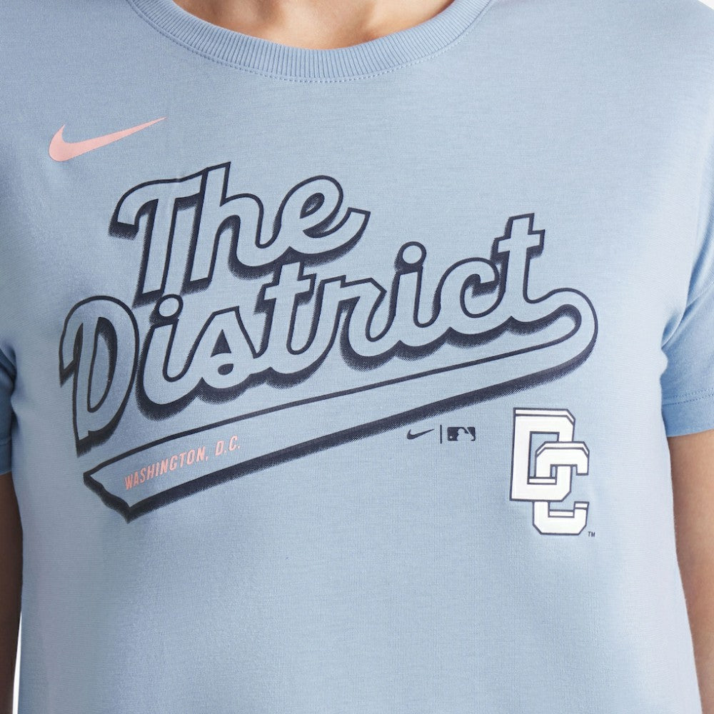 Washington Nationals Women's 2025 City Connect Flowy Fashion Tri-Blend Dri-FIT T-Shirt - Blue | Nike