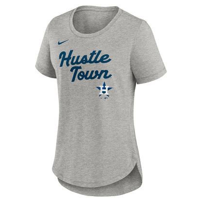 Houston Astros Women's Script Tri-Blend T-Shirt - Heather Gray | Nike