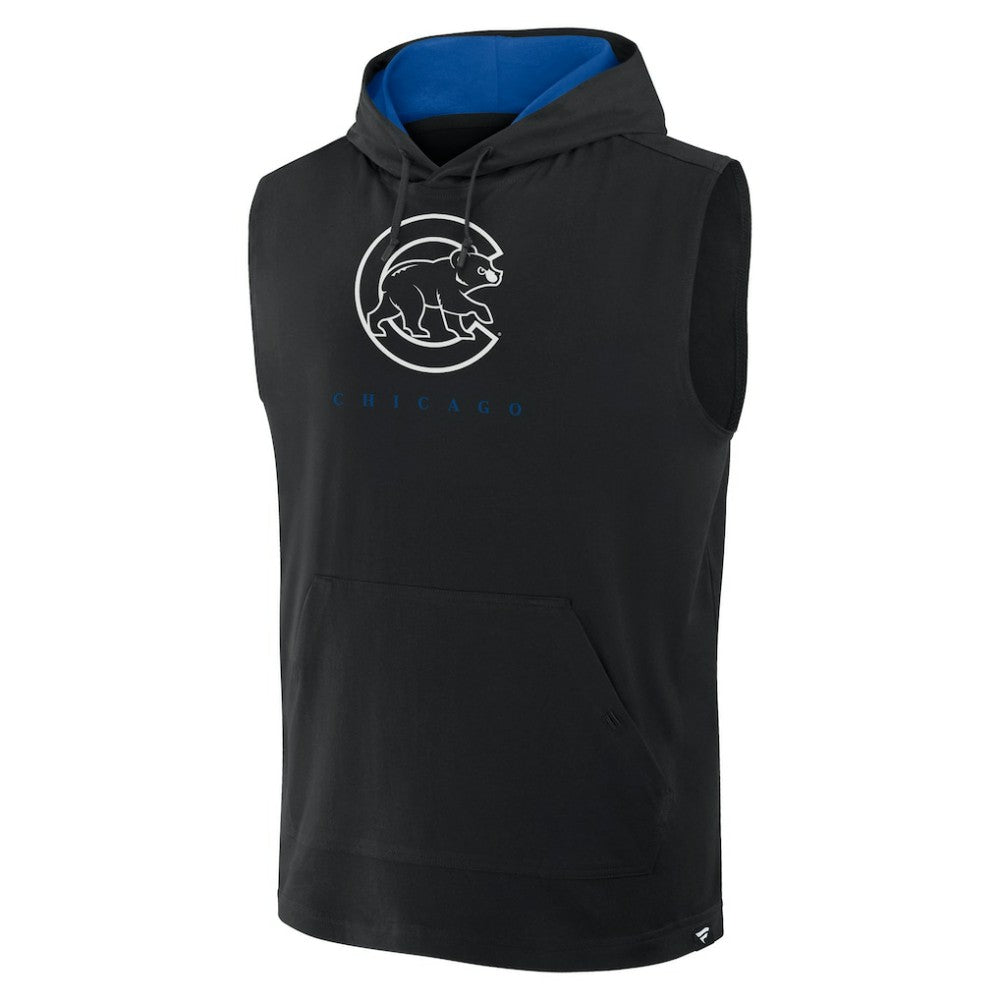 Chicago Cubs Fire Speed Sleeveless Pullover Hoodie - Black