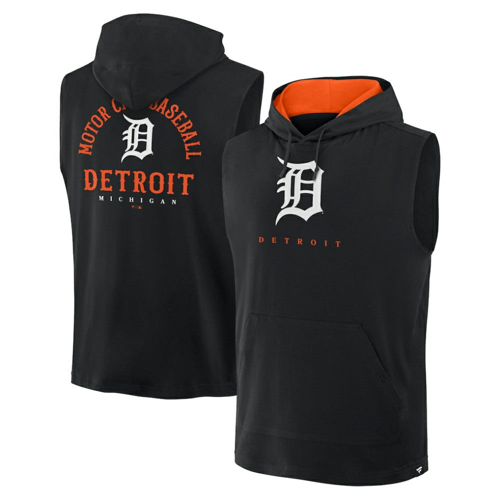 Detroit Tigers Fire Speed Sleeveless Pullover Hoodie - Black