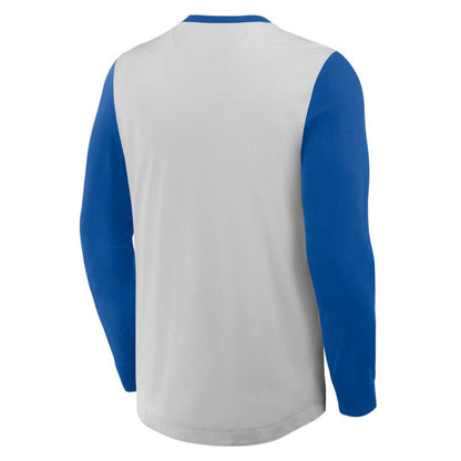 Los Angeles Dodgers Clubhouse Long Sleeve Henley Shirt - Gray/Royal