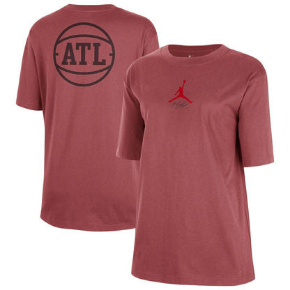 Atlanta Hawks Jordan Brand Women's Courtside Statement Edition Boyfriend T-Shirt - Red discount