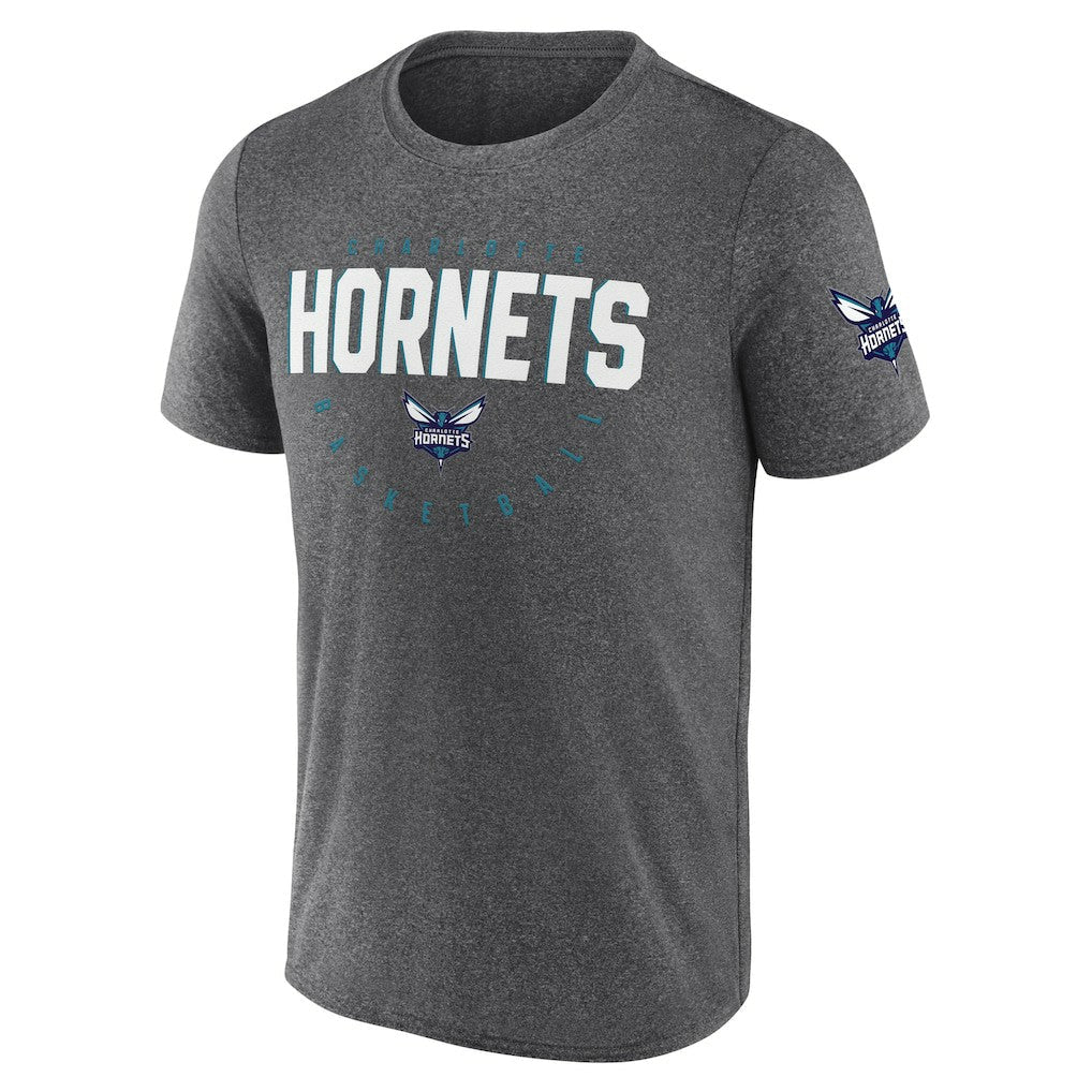 Charlotte Hornets Logo Athletic Block Practice Performance T-Shirt - Heather Charcoal outlet