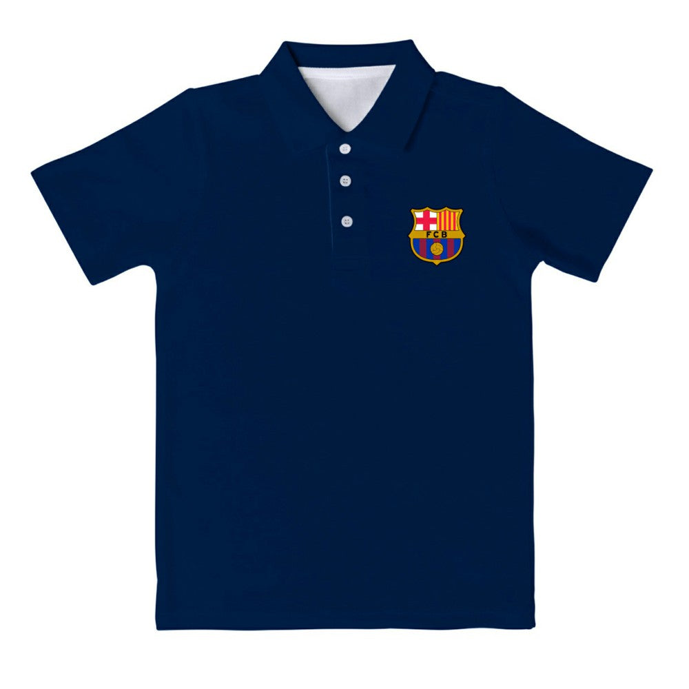 Barcelona Vive La Fete Youth Solid Polo - Navy sale