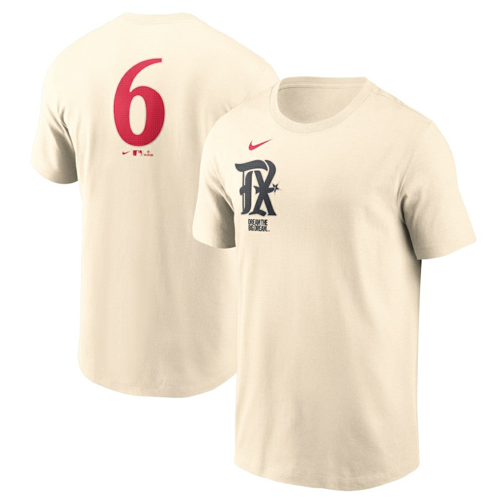 Texas Rangers City Connect Fuse Name & Number T-Shirt - Natural | Nike