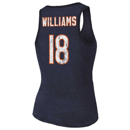 Caleb Williams Chicago Bears Majestic Threads Women's Name & Number Tri-Blend Scoop Neck Tank Top - Navy cheap