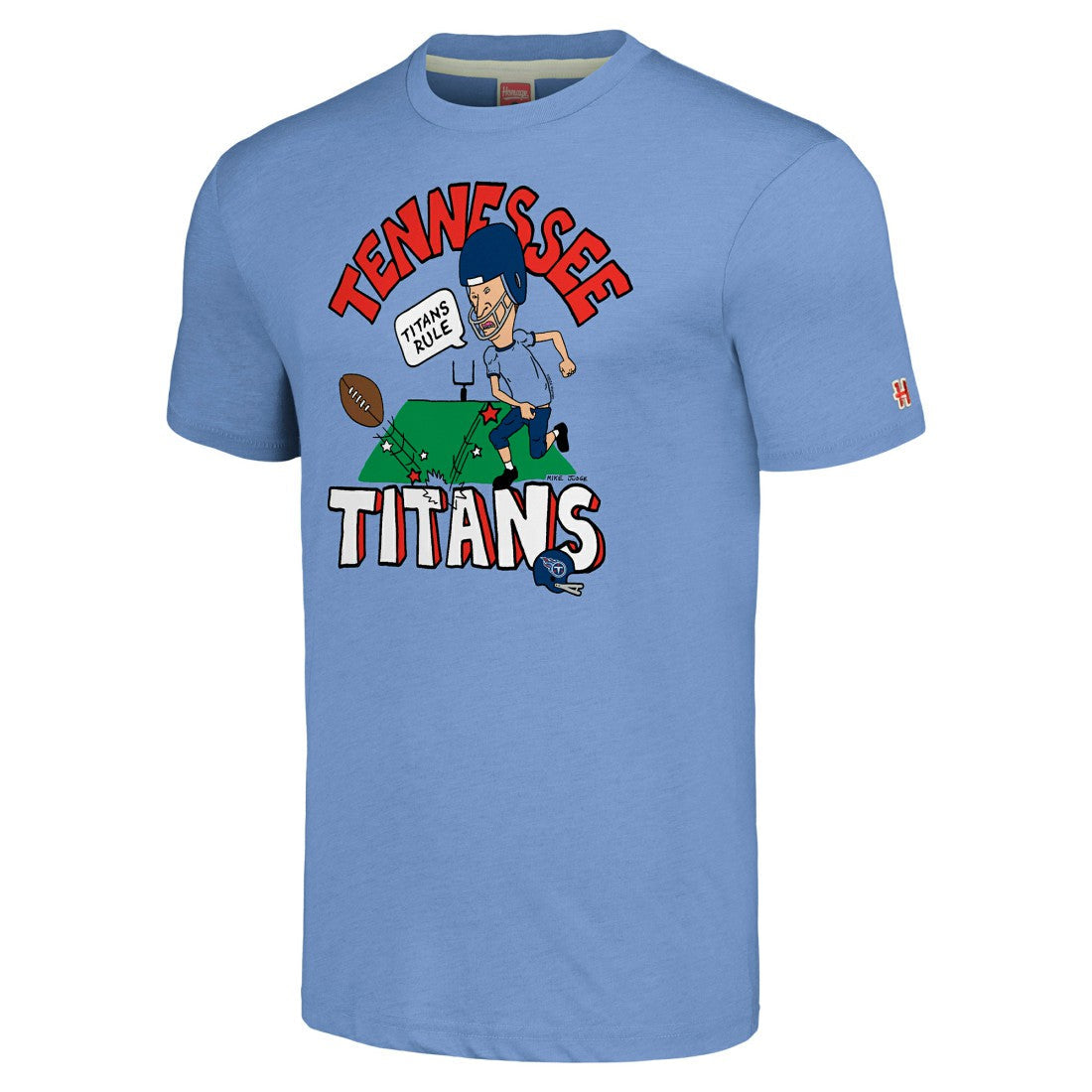 Tennessee Titans NFL x Homage x Beavis and Butt-Head Unisex Tri-Blend T-Shirt – Light Blue sale