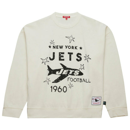 New York Jets Women's Throwback Logo 3.0 Pullover Sweatshirt - Cream discount