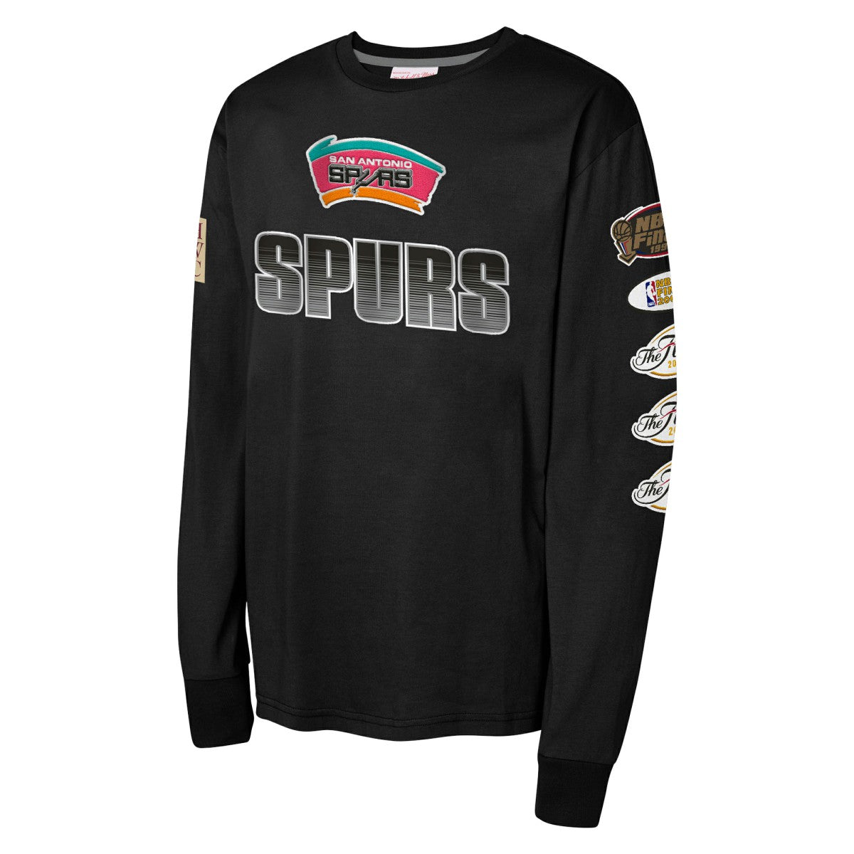 San Antonio Spurs Youth Hardwood Classics All Over Long Sleeve T-Shirt - Black | Mitchell & Ness cheap