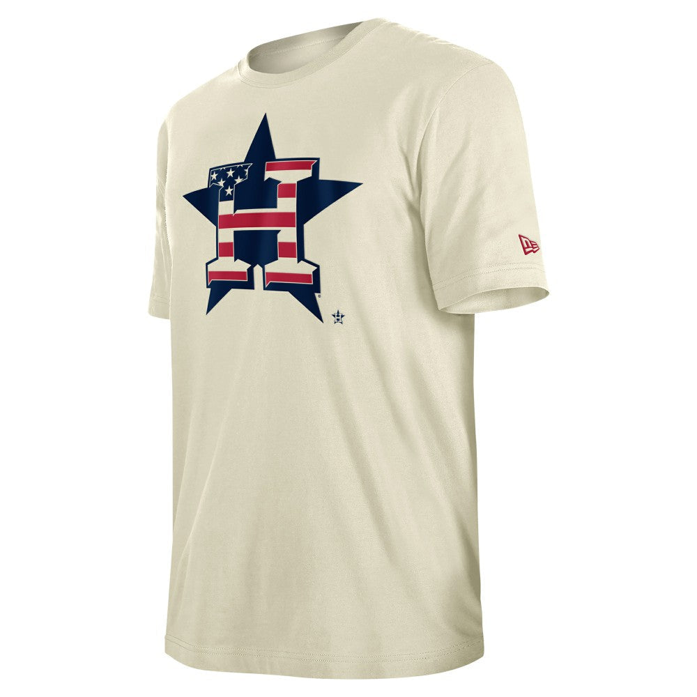 Houston Astros Americana Flag Fill T-Shirt - Cream | New Era