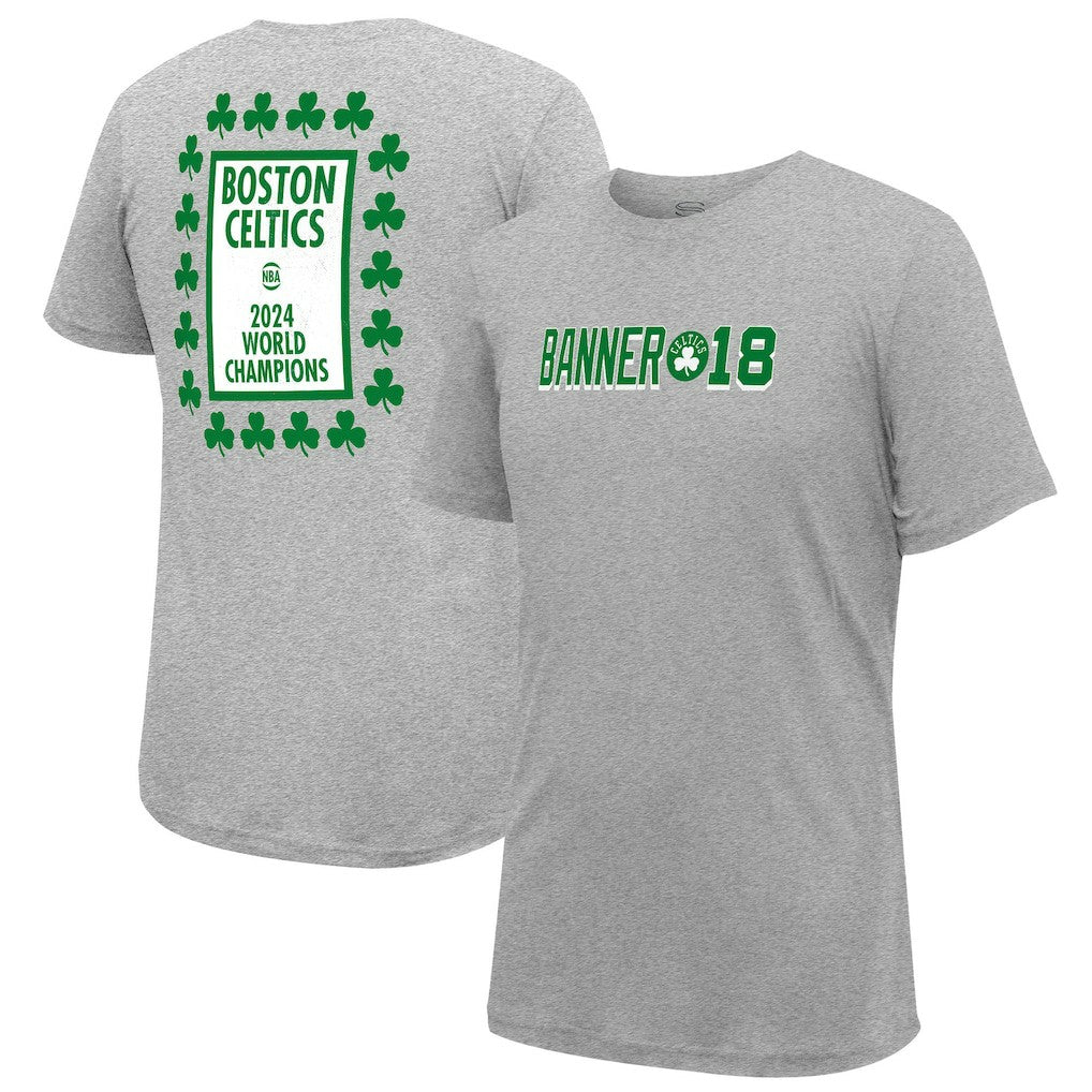 Boston Celtics Stadium Essentials 18-Time NBA Finals Champions Banner 18 Forever T-Shirt - Heather Gray sale