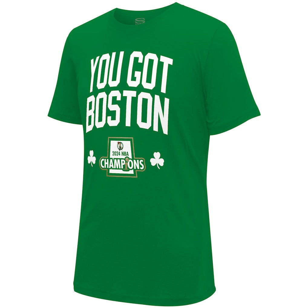 Boston Celtics Stadium Essentials 2024 NBA Finals Champions 18 Banners T-Shirt - Kelly Green discount
