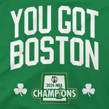 Boston Celtics Stadium Essentials 2024 NBA Finals Champions 18 Banners T-Shirt - Kelly Green discount