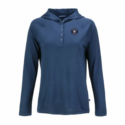 Houston Astros Cutter & Buck Women's Coastline Epic Comfort Eco Recycled Raglan Long Sleeve Hoodie T-Shirt - Navy