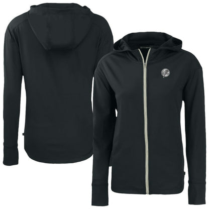 New York Yankees Cutter & Buck Women's Daybreak Eco Recycled Full-Zip Hoodie - Black