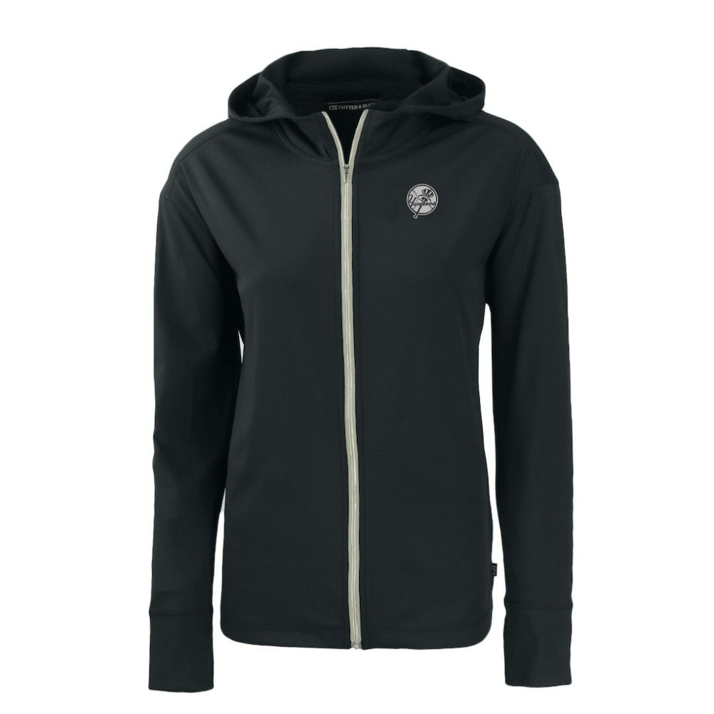 New York Yankees Cutter & Buck Women's Daybreak Eco Recycled Full-Zip Hoodie - Black