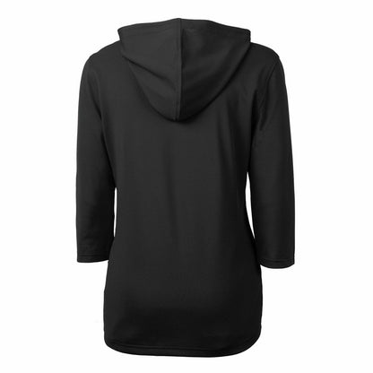 New York Mets Cutter & Buck Women's Virtue Eco Pique Half-Zip 3/4 Sleeve Pullover Hoodie - Black