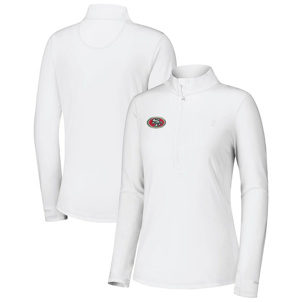 San Francisco 49ers Women's Sport Playa Vista IslandZone Quarter-Zip Jacket - White discount