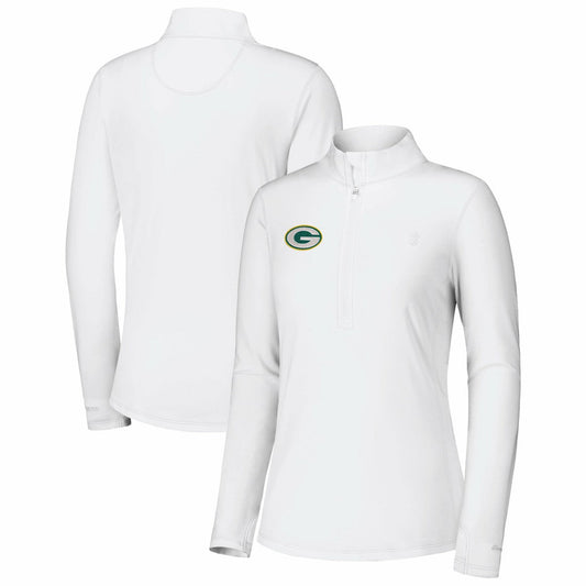 Green Bay Packers Women's Sport Playa Vista IslandZone Quarter-Zip Jacket - White online