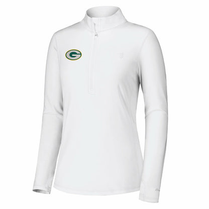 Green Bay Packers Women's Sport Playa Vista IslandZone Quarter-Zip Jacket - White online