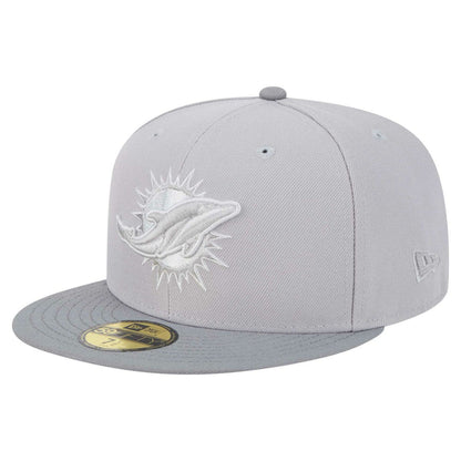 Miami Dolphins New Era Iron Cloud 59FIFTY Fitted Hat - Gray/Graphite sale